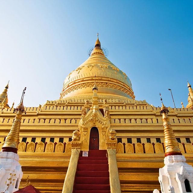 View on golden building in asian architecture